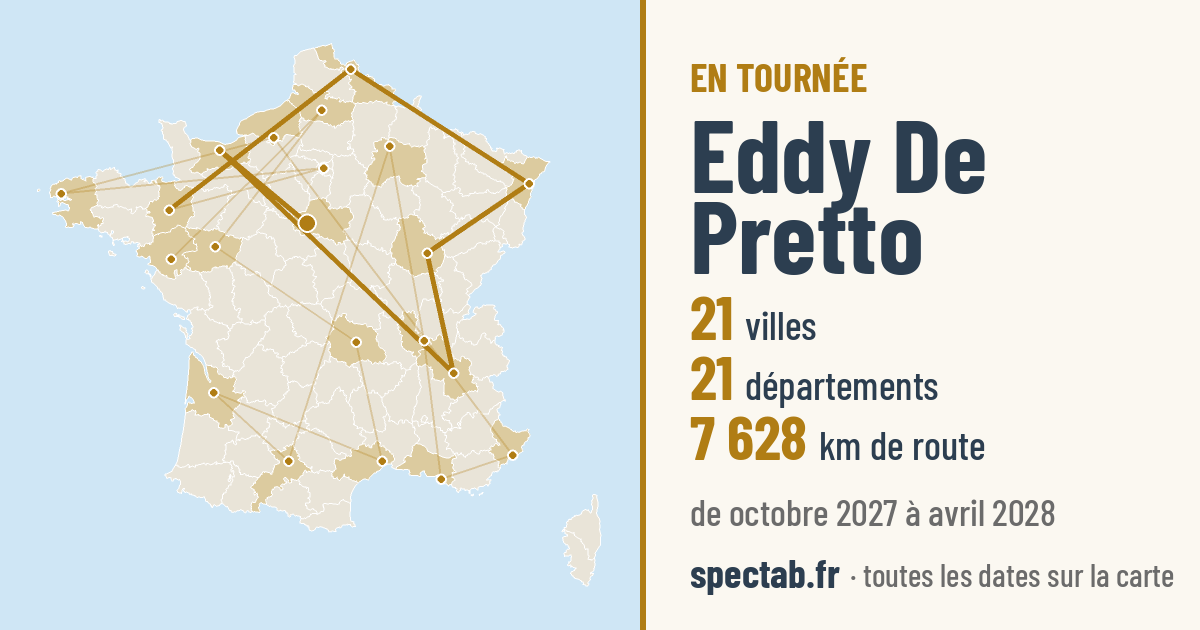 Carte de la tournée de Eddy De Pretto