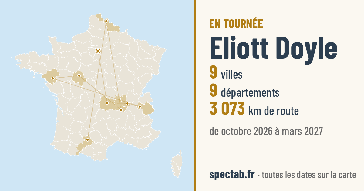 Carte de la tournée de Eliott Doyle