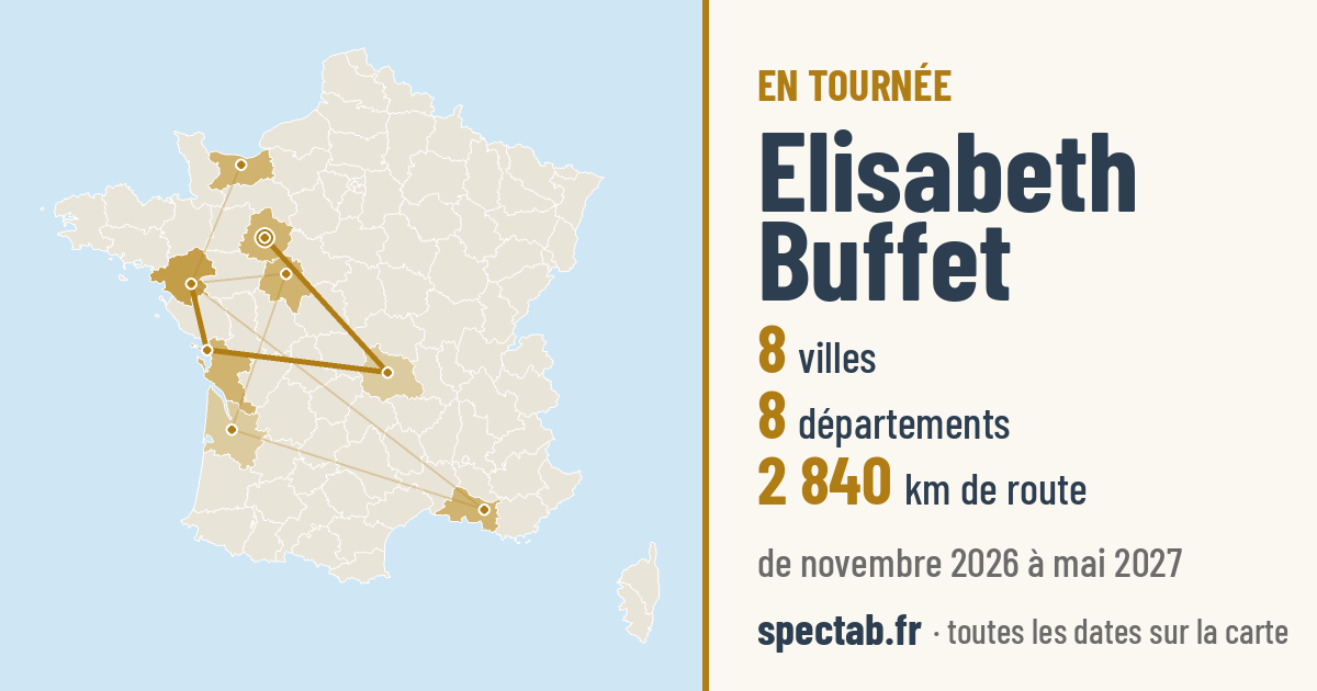 Carte de la tournée de Elisabeth Buffet