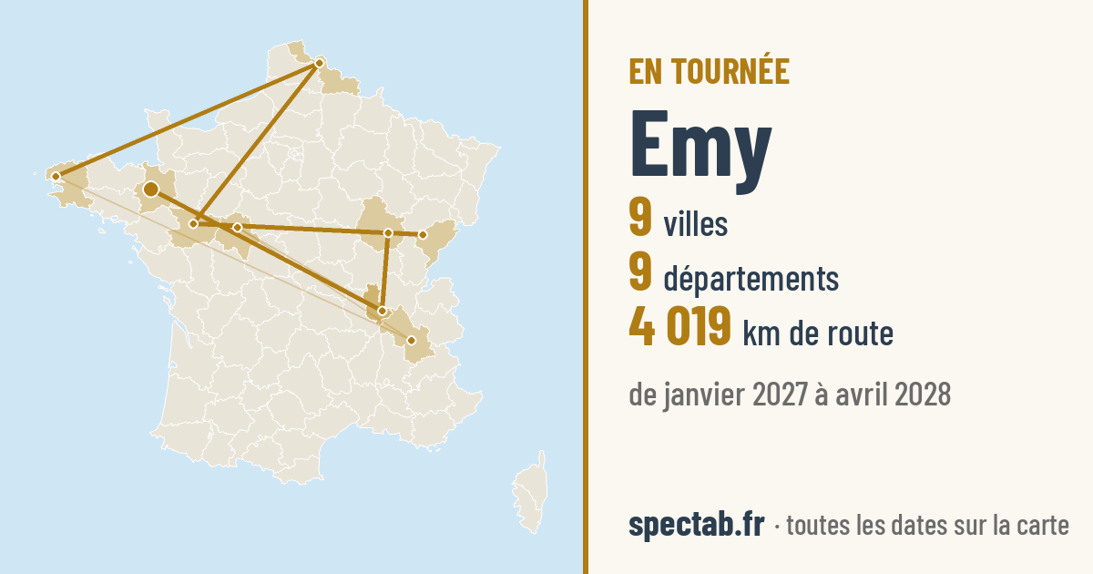 Carte de la tournée de Emy