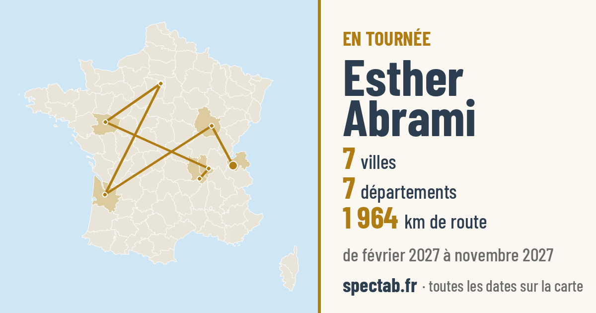 Carte de la tournée de Esther Abrami