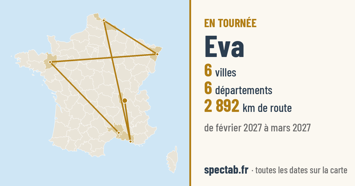 Carte de la tournée de Eva