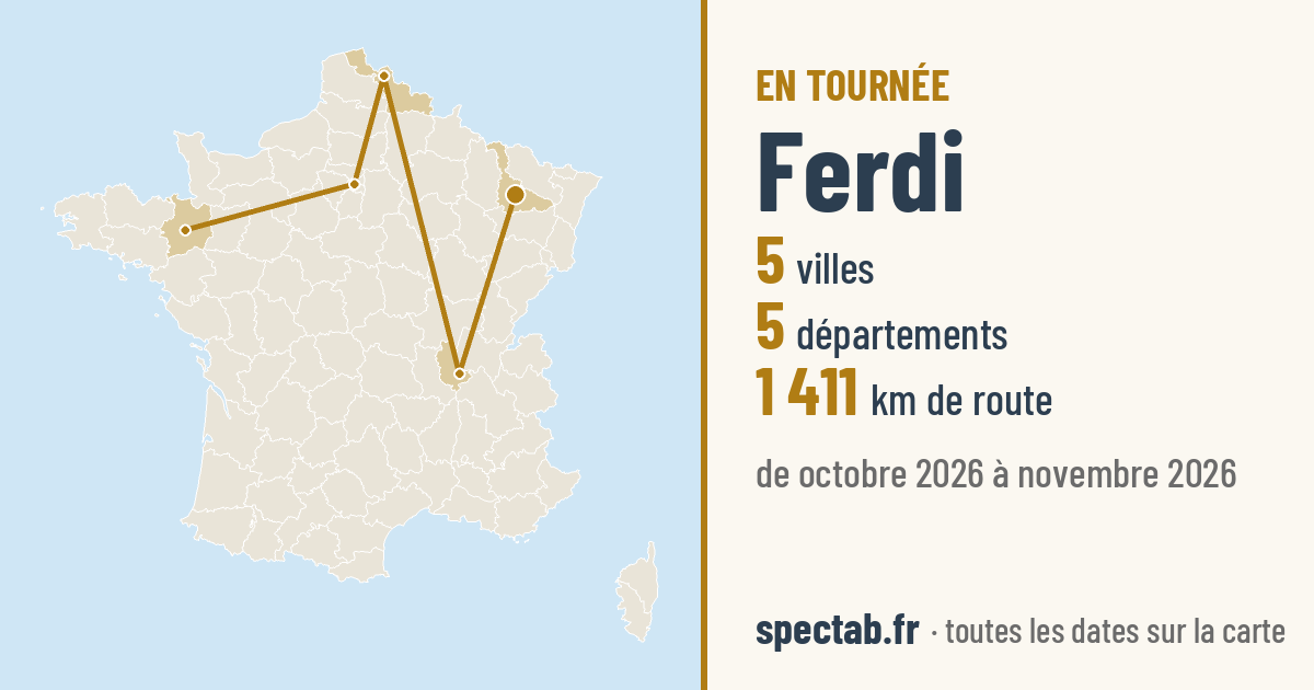 Carte de la tournée de Ferdi