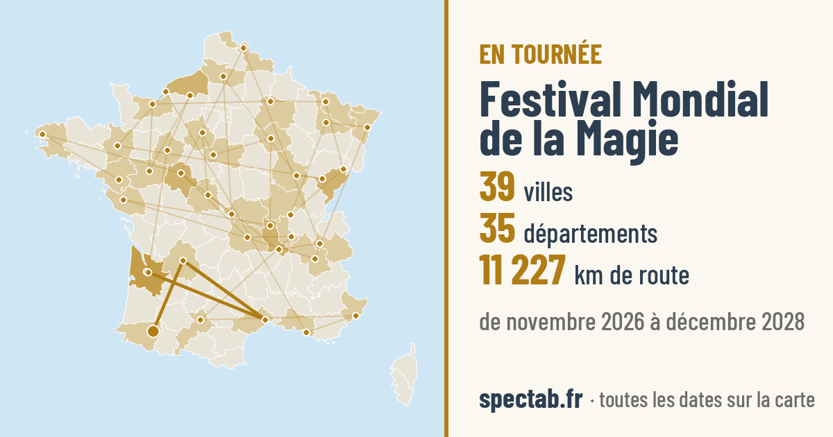 Carte de la tournée de Festival Mondial de la Magie