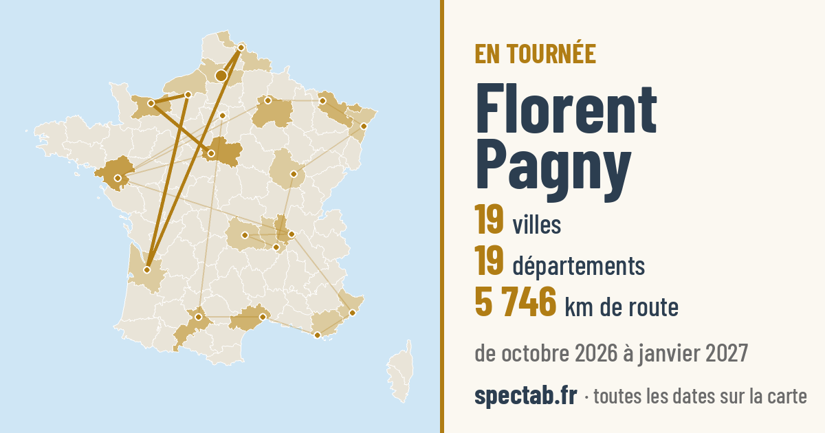 Carte de la tournée de Florent Pagny
