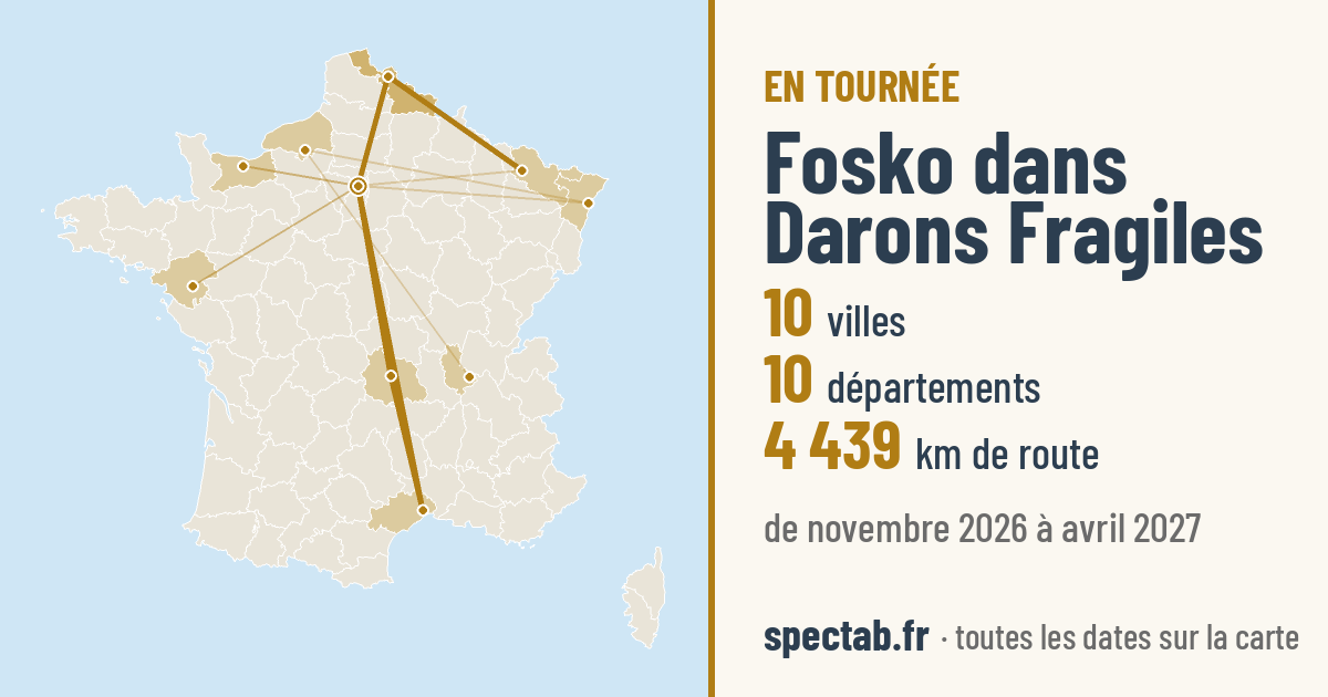 Carte de la tournée de Fosko dans Darons Fragiles