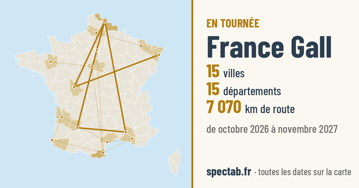 Carte de la tournée de France Gall