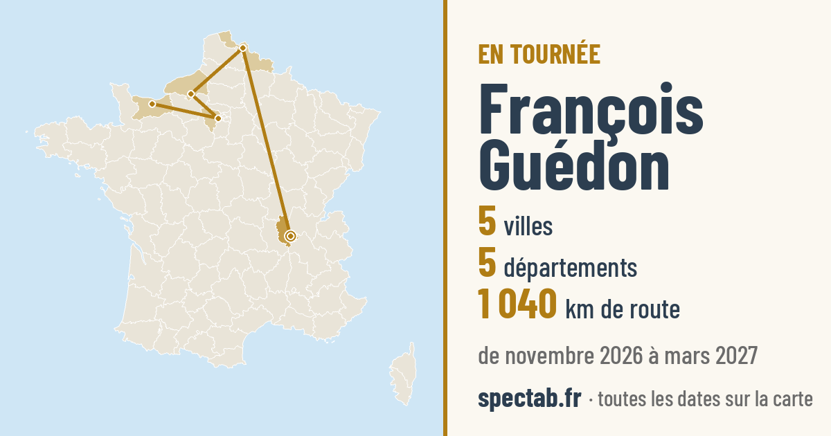 Carte de la tournée de François Guédon