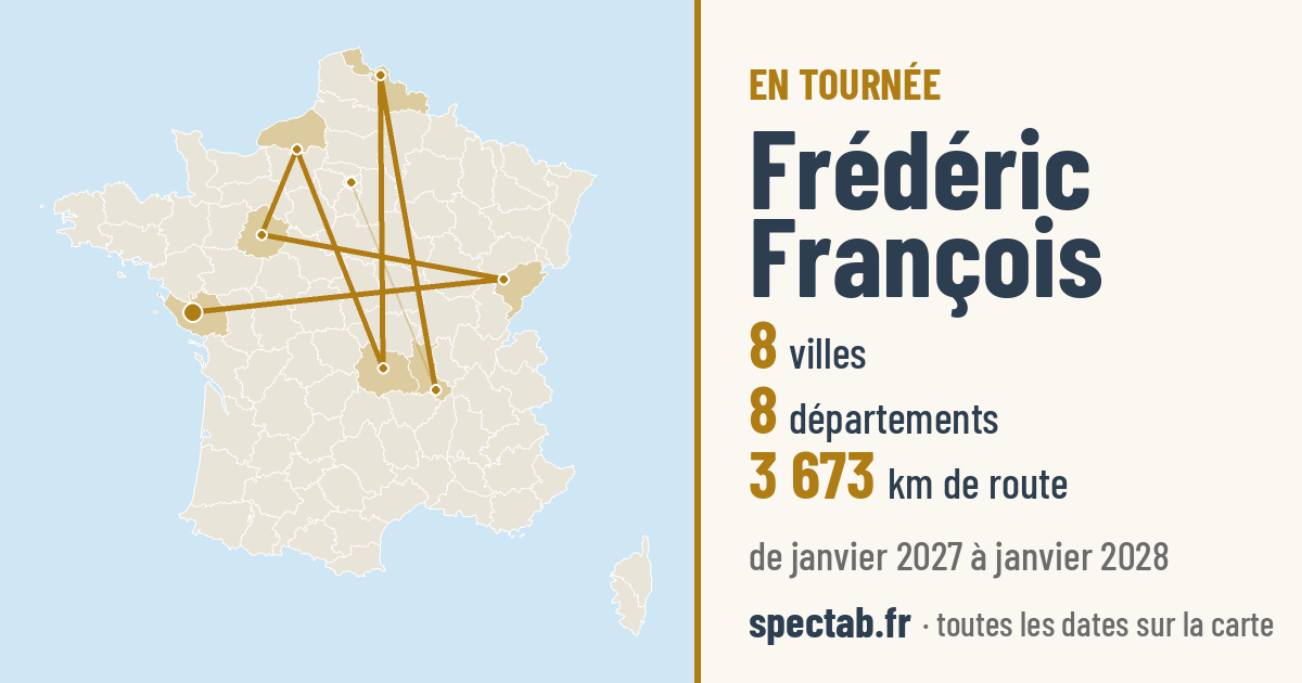 Carte de la tournée de Frédéric François