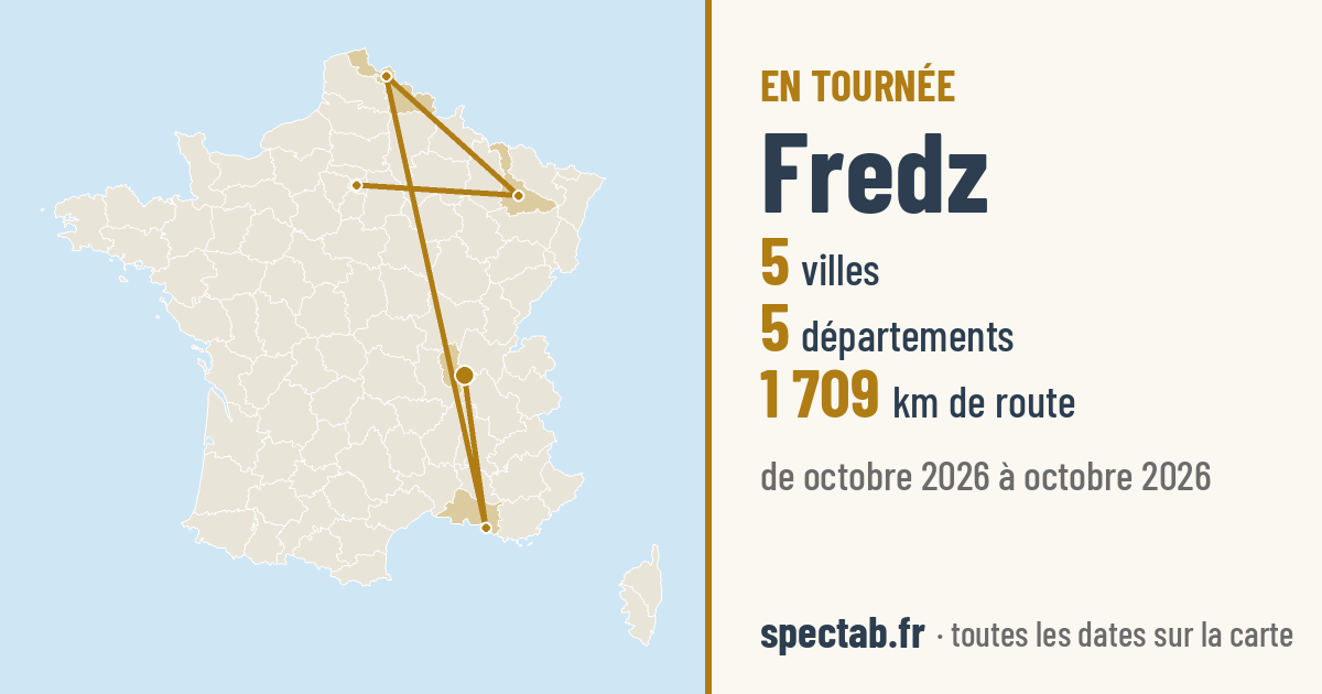 Carte de la tournée de Fredz