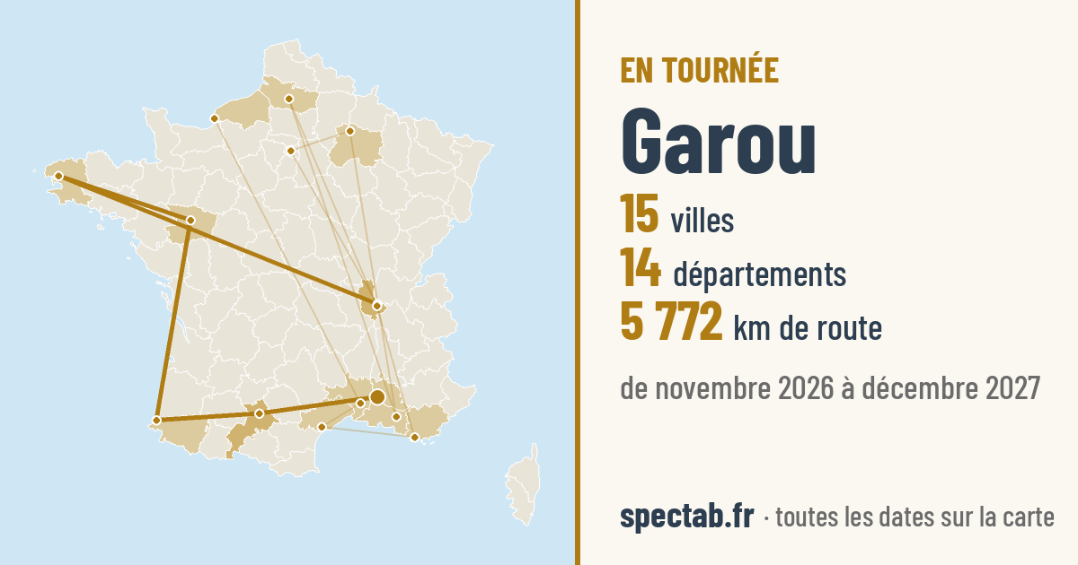Carte de la tournée de Garou
