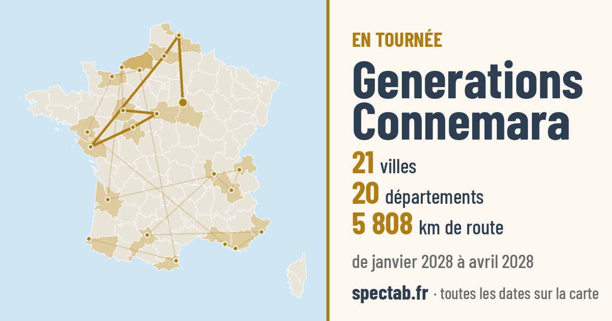 Carte de la tournée de Generations Connemara