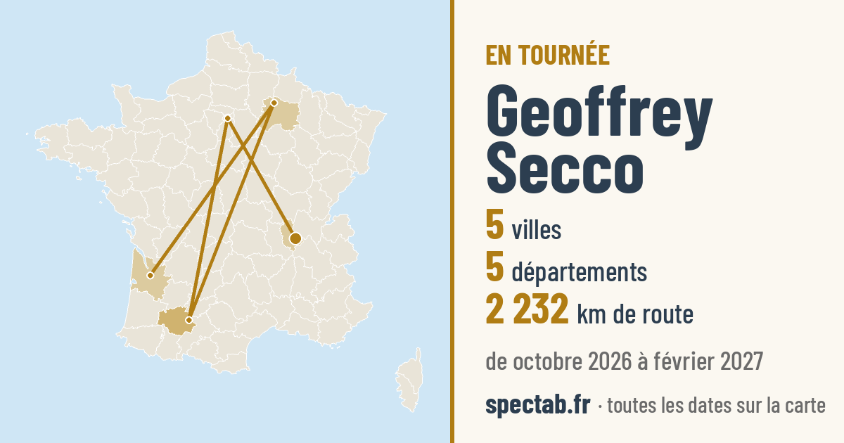 Carte de la tournée de Geoffrey Secco
