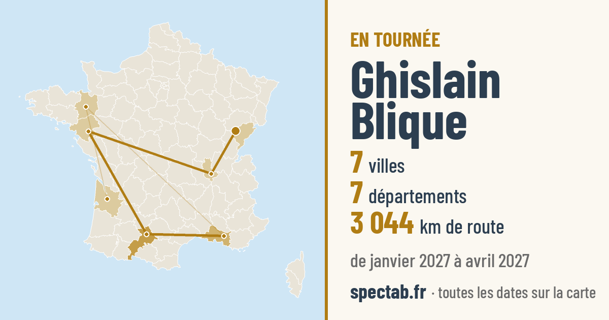 Carte de la tournée de Ghislain Blique
