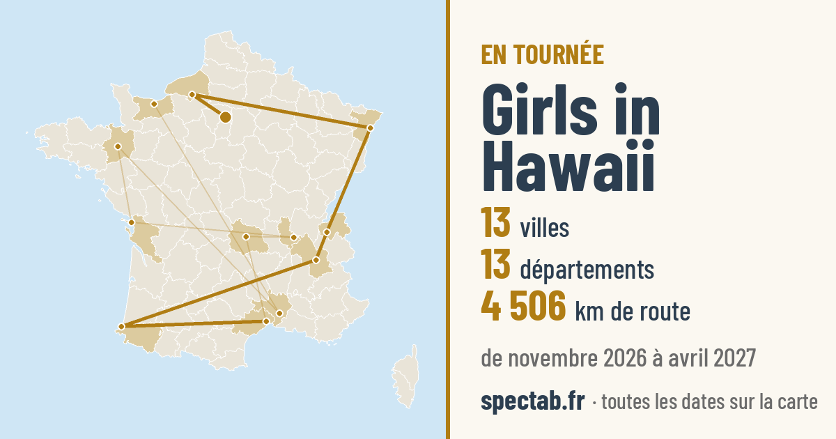 Carte de la tournée de Girls in Hawaii