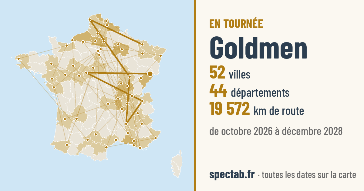 Carte de la tournée de Goldmen