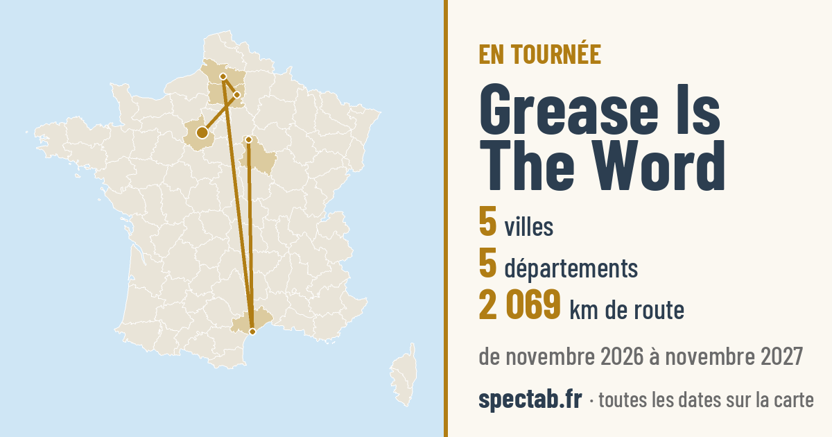 Carte de la tournée de Grease Is The Word