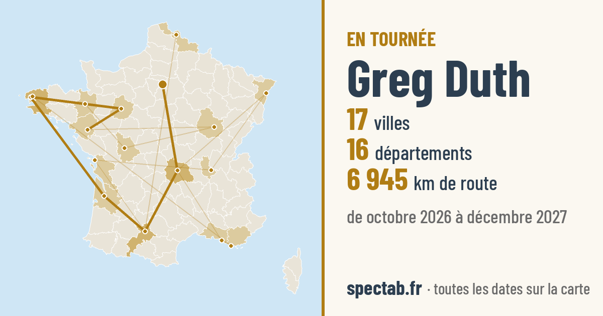Carte de la tournée de Greg Duth