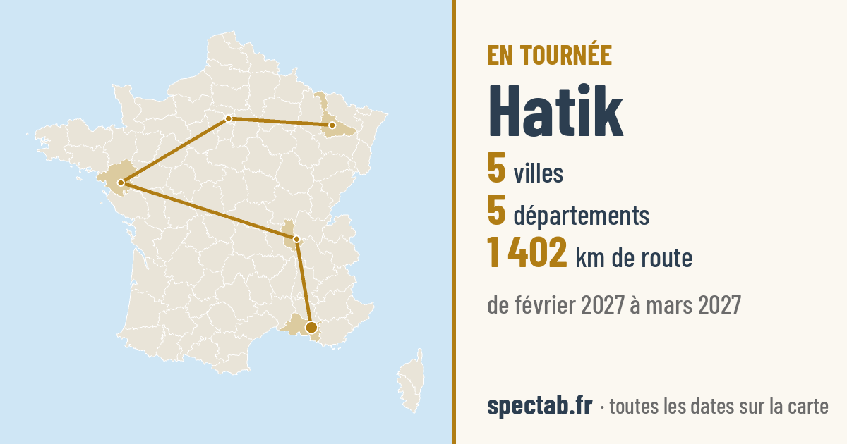 Carte de la tournée de Hatik
