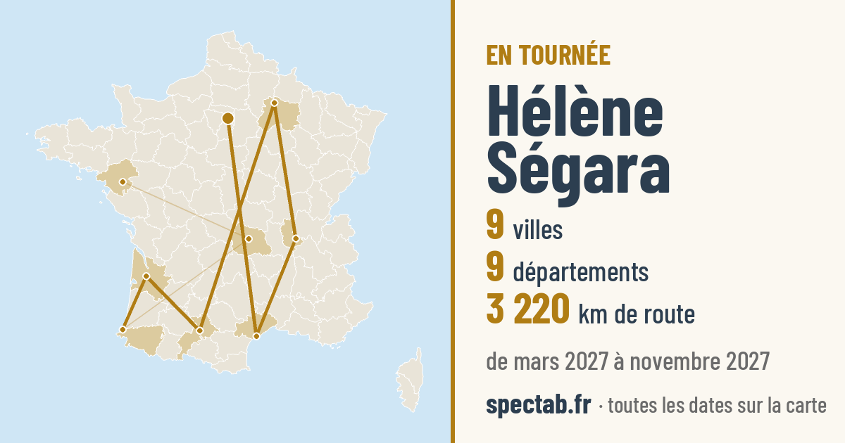 Carte de la tournée de Hélène Ségara
