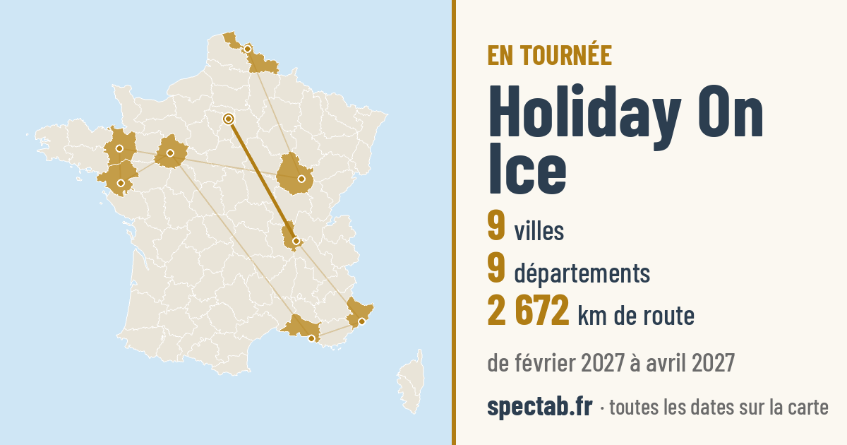 Carte de la tournée de Holiday On Ice