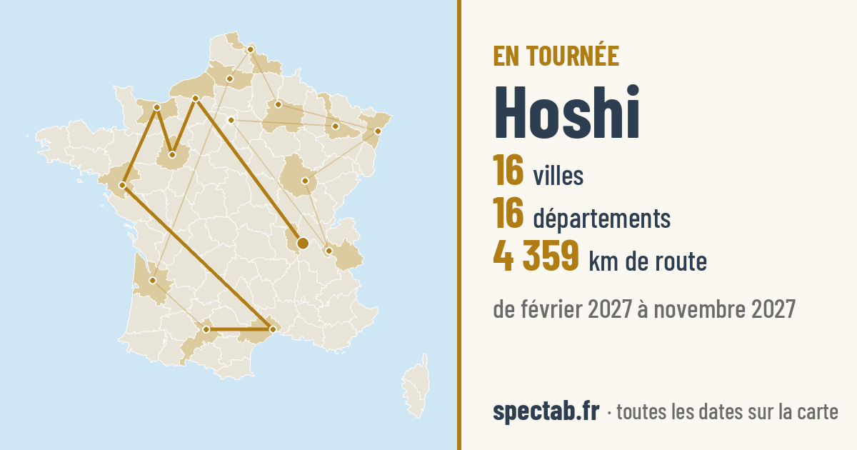 Carte de la tournée de Hoshi