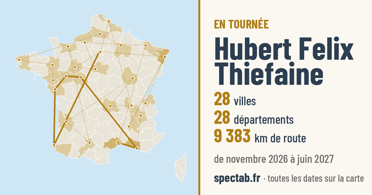 Carte de la tournée de Hubert Felix Thiefaine