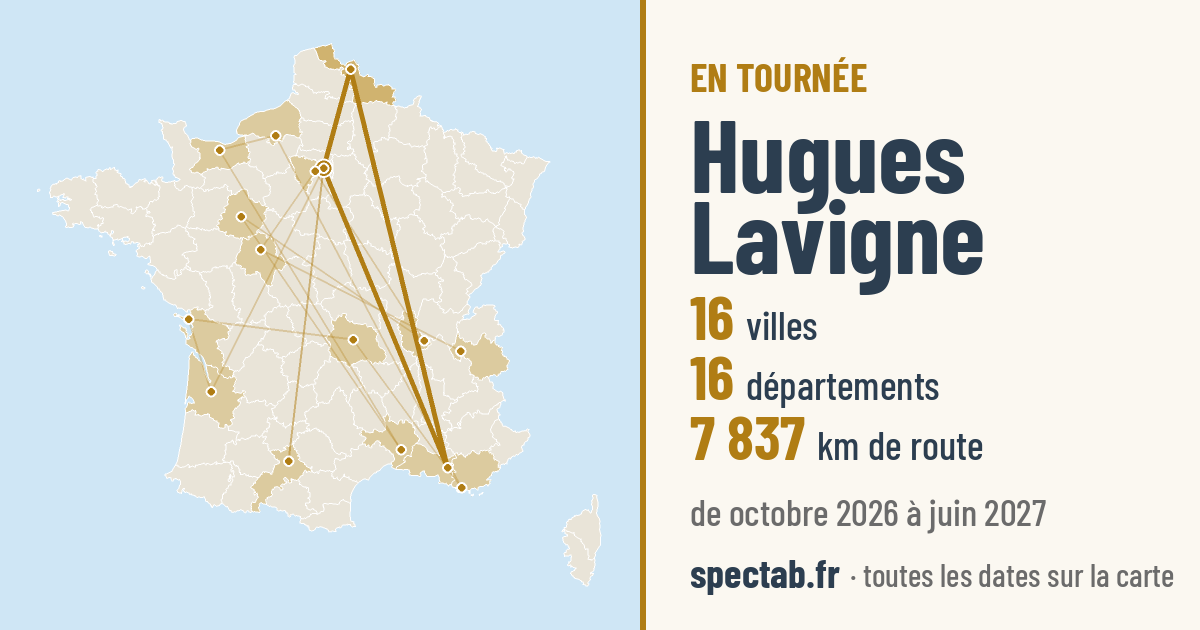 Carte de la tournée de Hugues Lavigne