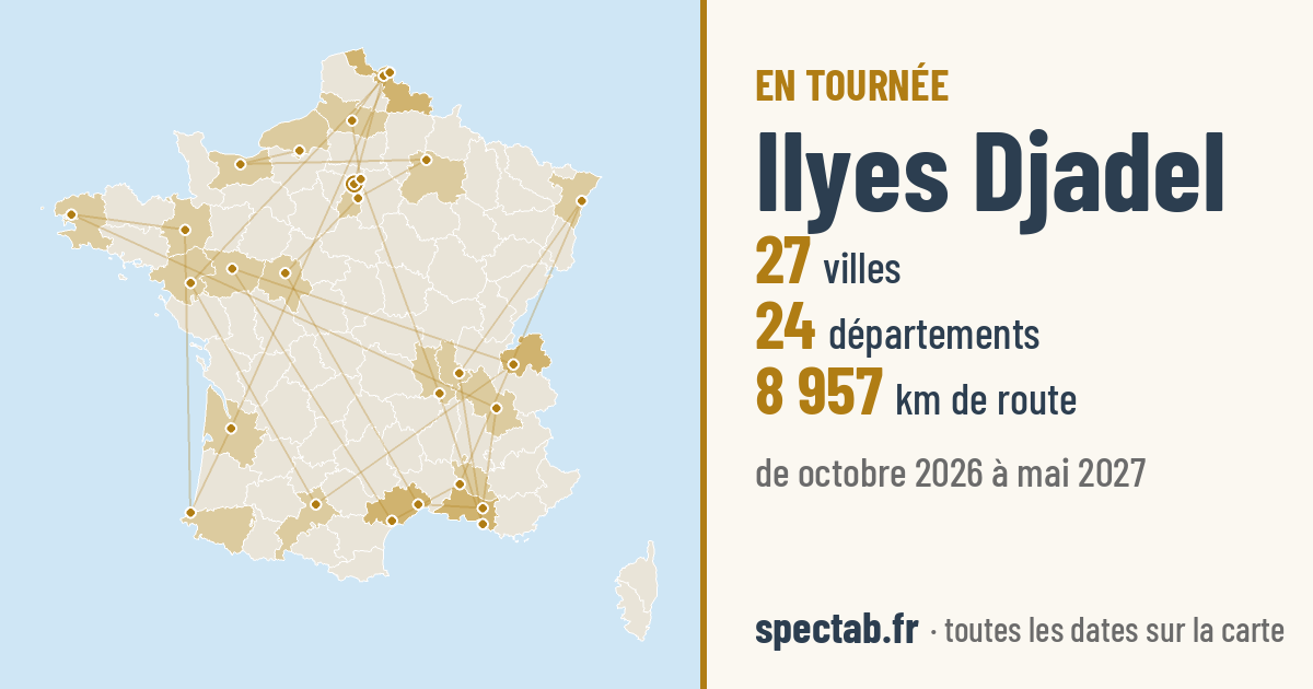 Carte de la tournée de Ilyes Djadel