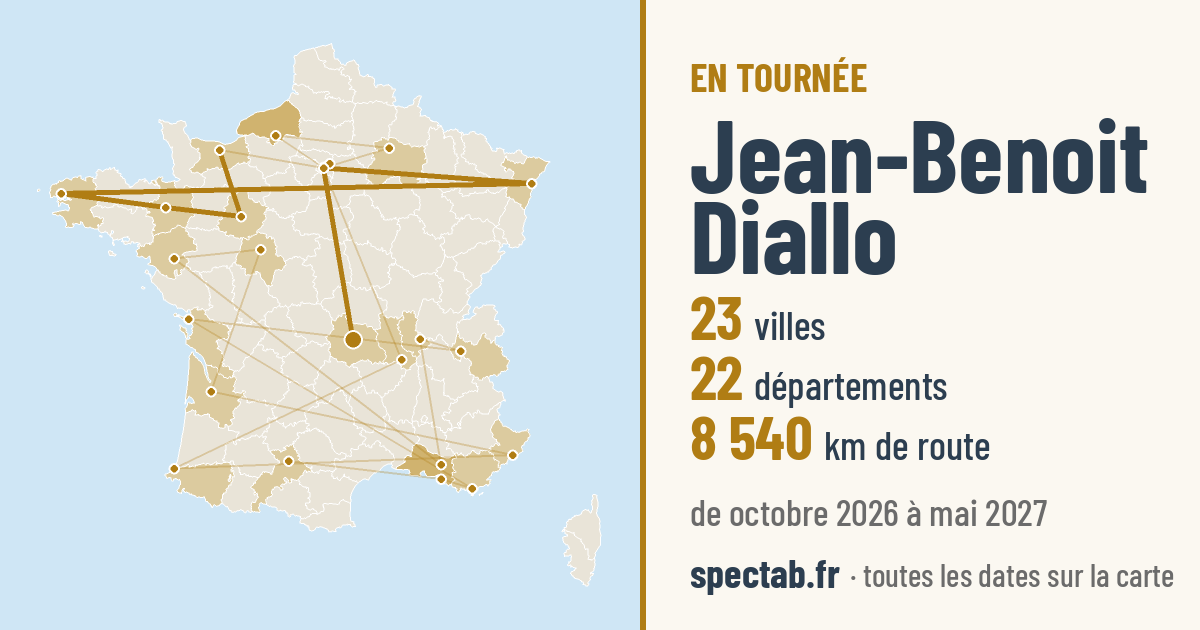 Carte de la tournée de Jean-Benoit Diallo