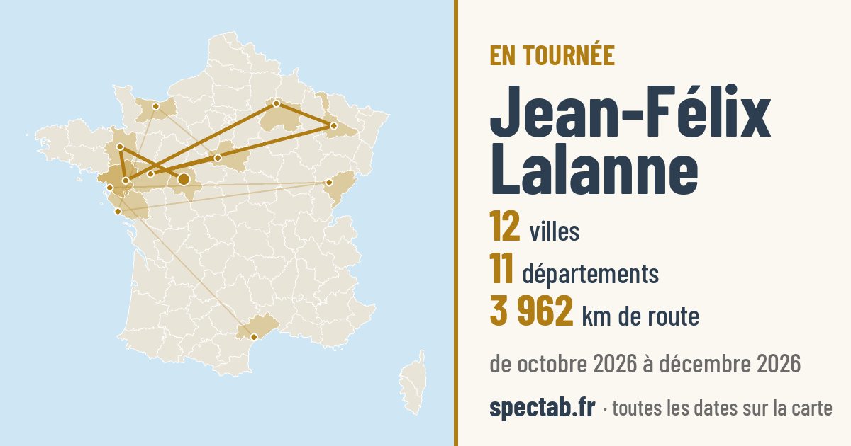 Carte de la tournée de Jean-Félix Lalanne