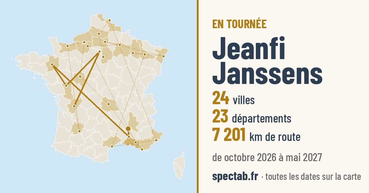 Carte de la tournée de Jeanfi Janssens