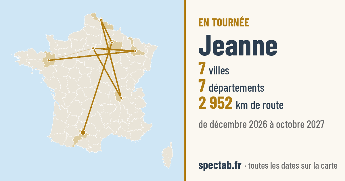 Carte de la tournée de Jeanne