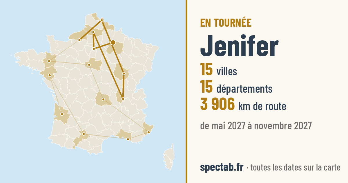 Carte de la tournée de Jenifer