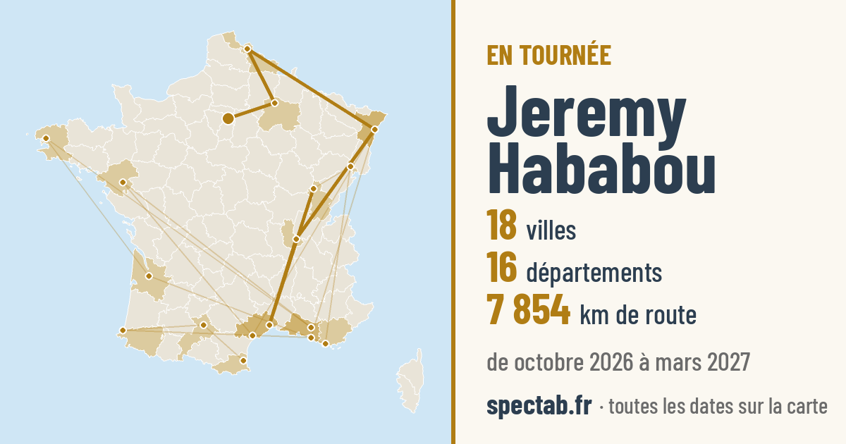 Carte de la tournée de Jeremy Hababou