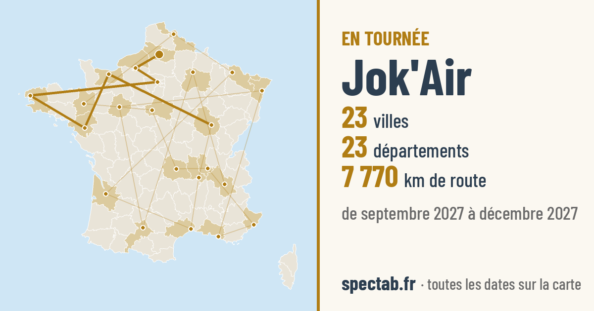Carte de la tournée de Jok'Air