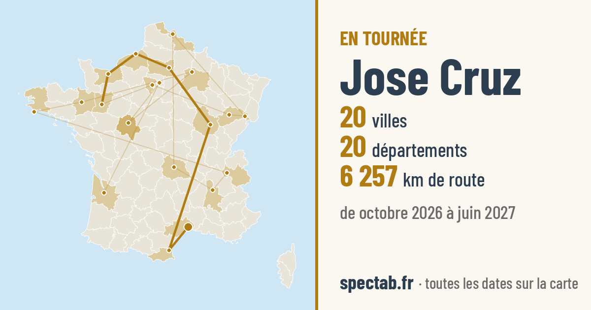 Carte de la tournée de Jose Cruz