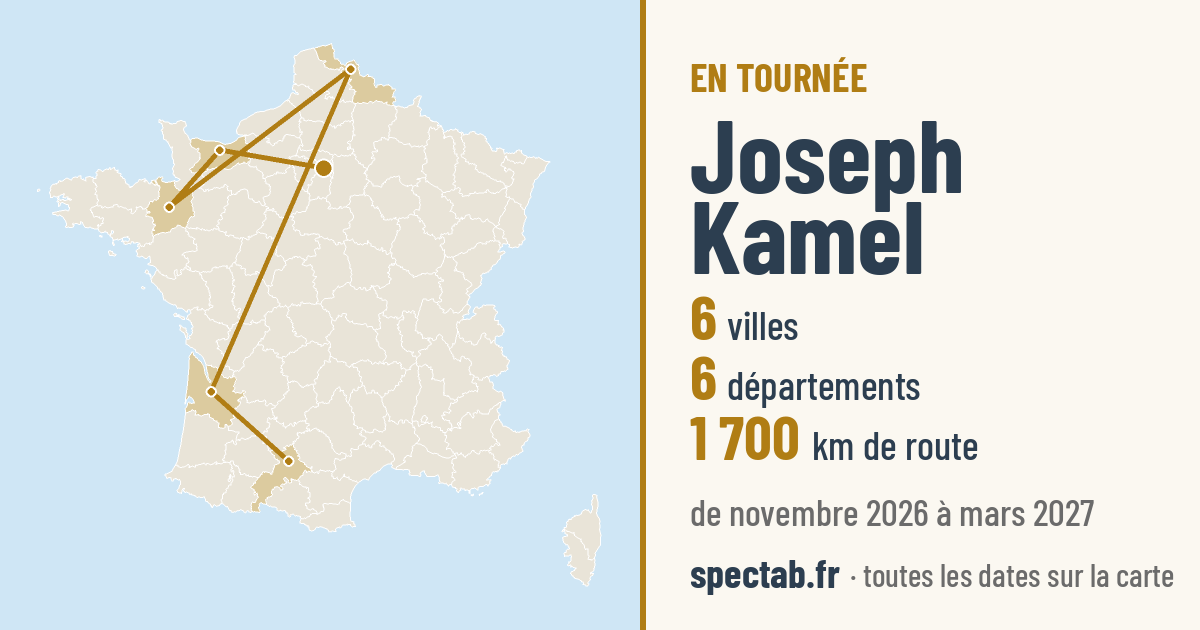 Carte de la tournée de Joseph Kamel