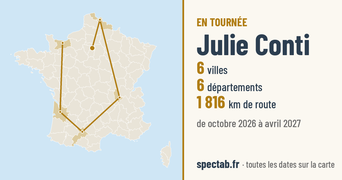 Carte de la tournée de Julie Conti