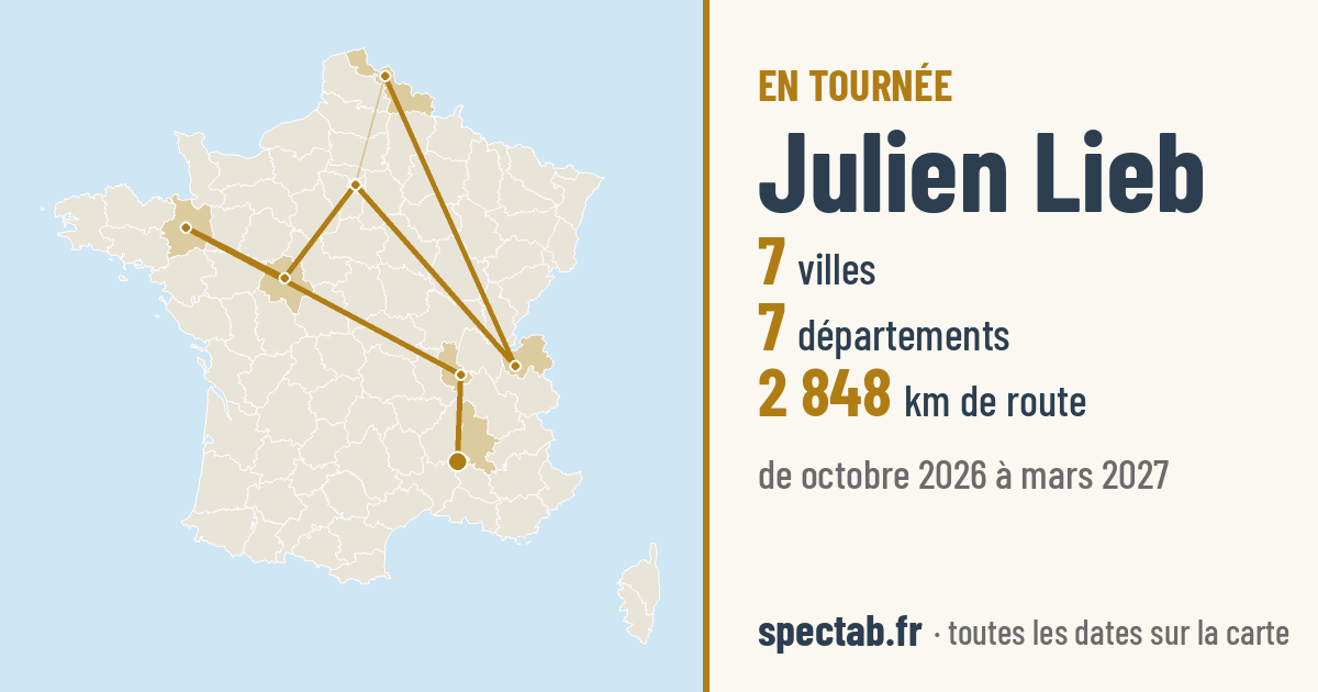 Carte de la tournée de Julien Lieb