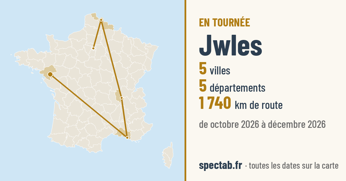 Carte de la tournée de Jwles