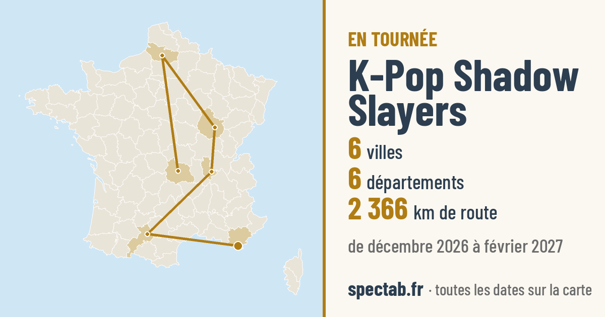 Carte de la tournée de K-Pop Shadow Slayers