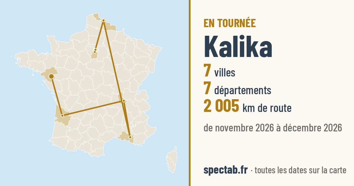 Carte de la tournée de Kalika