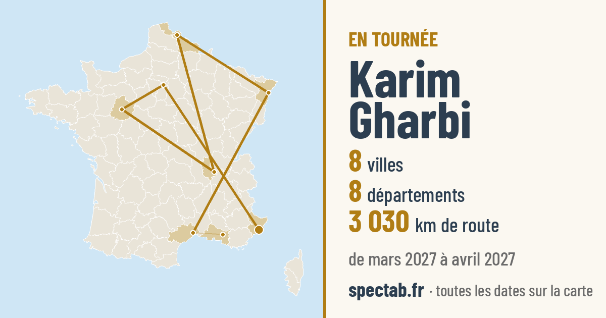 Carte de la tournée de Karim Gharbi