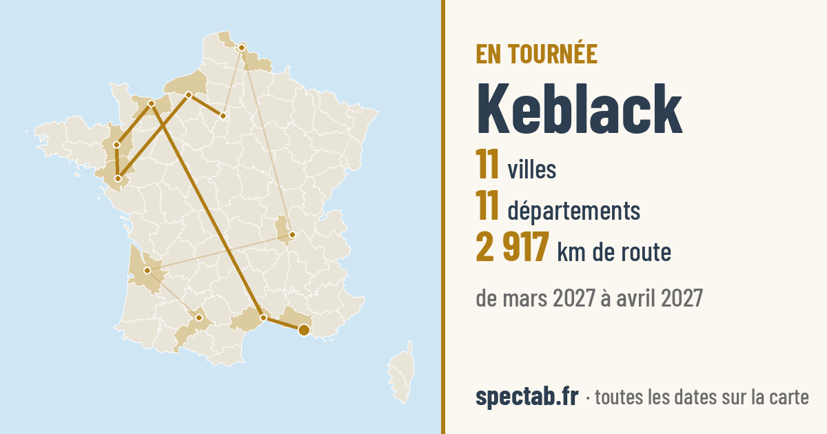 Carte de la tournée de Keblack
