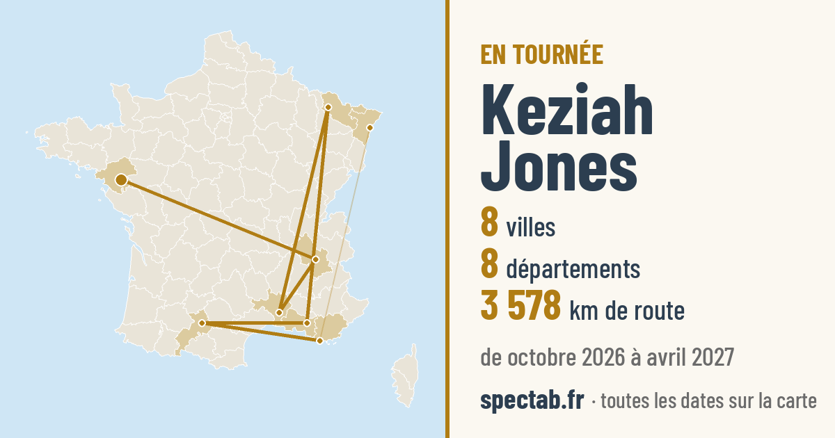 Carte de la tournée de Keziah Jones