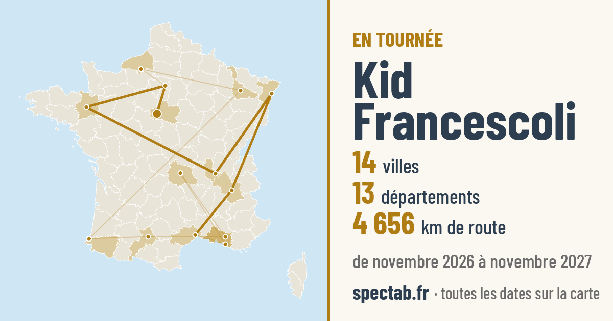 Carte de la tournée de Kid Francescoli