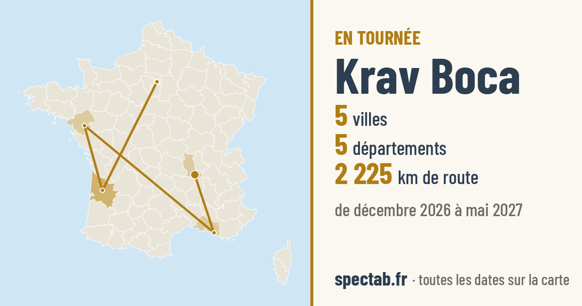 Carte de la tournée de Krav Boca