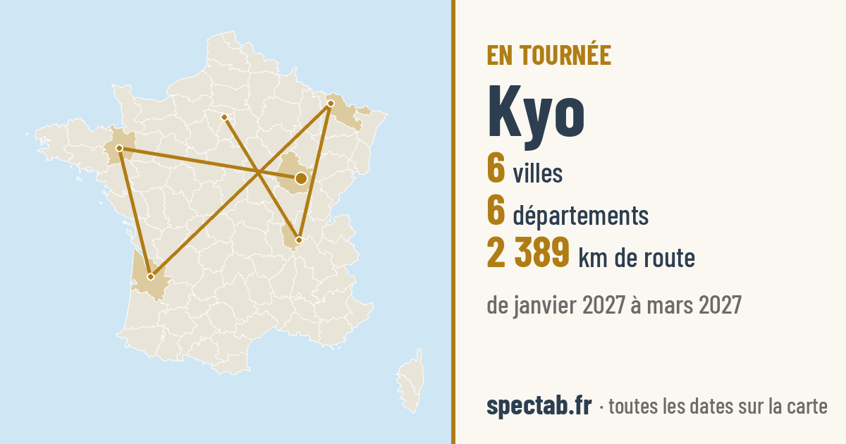 Carte de la tournée de Kyo
