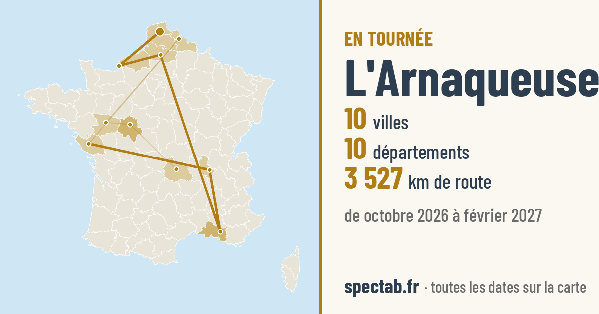 Carte de la tournée de L'Arnaqueuse